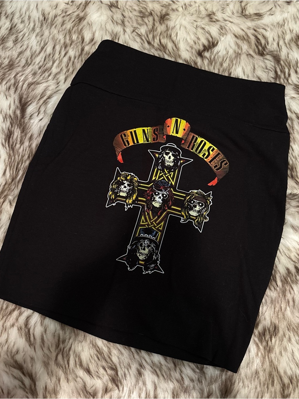 Black Guns N Roses Tube Skirt